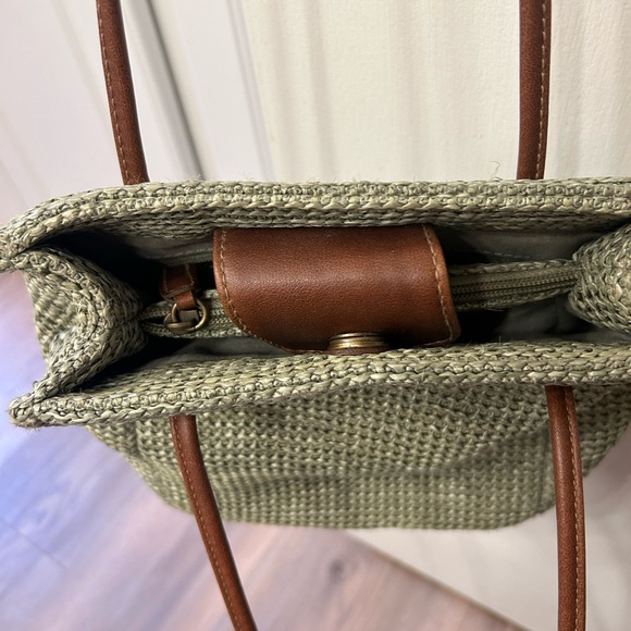 Strada Olive Green Silky Soft Straw Purse - Picture 3 of 8